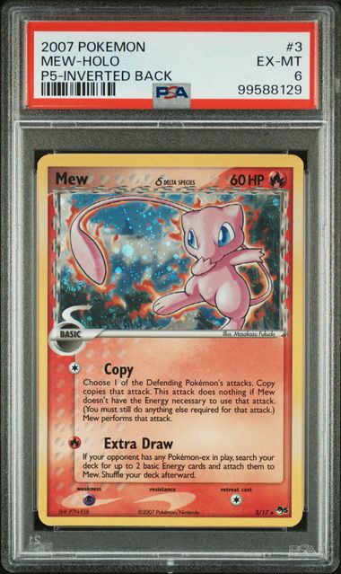PSA 6 - 2007 Pokemon - Mew Holo P5-Inverted Back