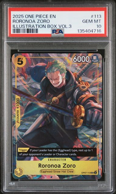 PSA 10 - Illustration Box Vol. 3 - Roronoa Zoro