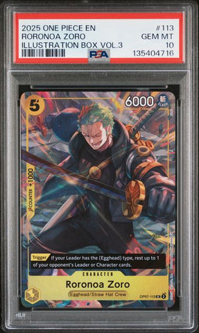 PSA 10 - Illustration Box Vol. 3 - Roronoa Zoro #113
