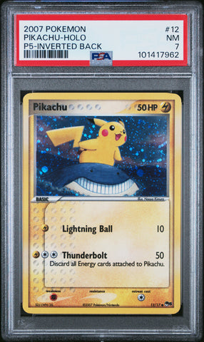 PSA 7 - 2007 Pokemon P5  - Pikachu ERROR Inverted Back #12