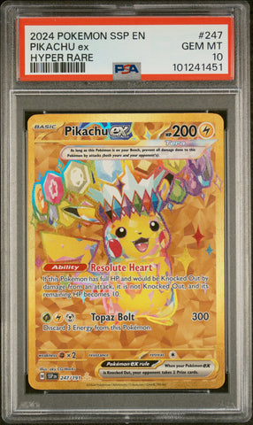 PSA 10 - Surging Sparks  - Pikachu EX #247