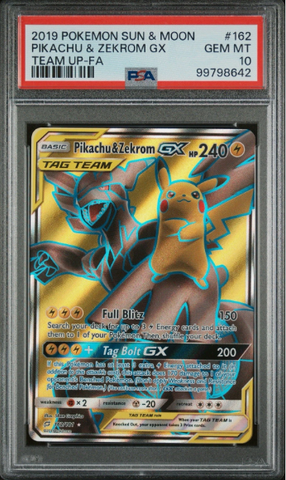 PSA 10 - Team Up - Pikachu & Zekrom GX #162