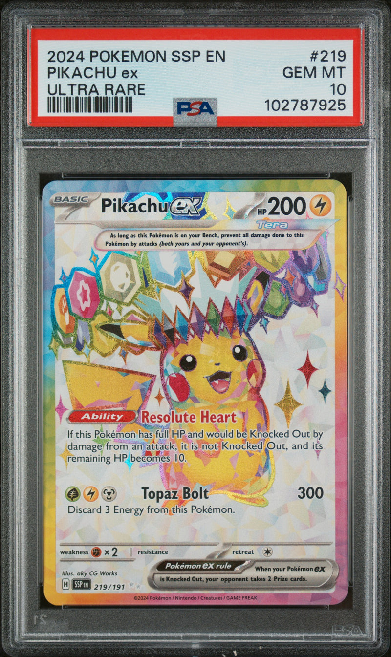 PSA 10 - Surging Sparks  - Pikachu EX