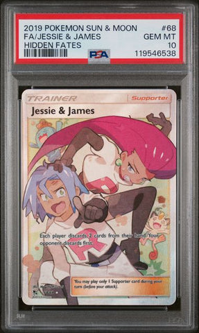PSA 10 - Hidden Fates - Jessie & James #068