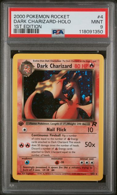 PSA 9 - Team Rocket 1st Edition - Dark Charizard -  Holo