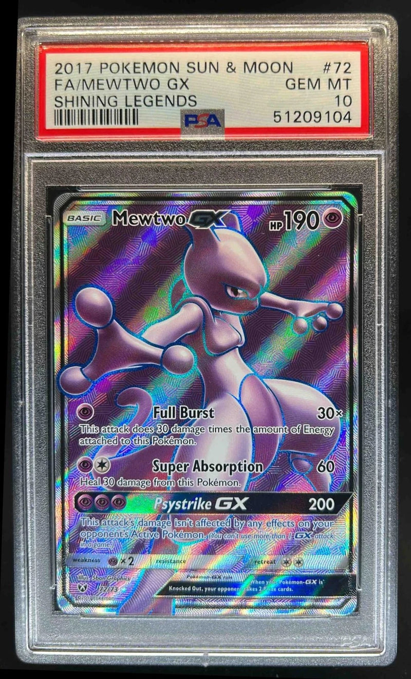 PSA 10 - Shining Legends - Mewtwo Gx