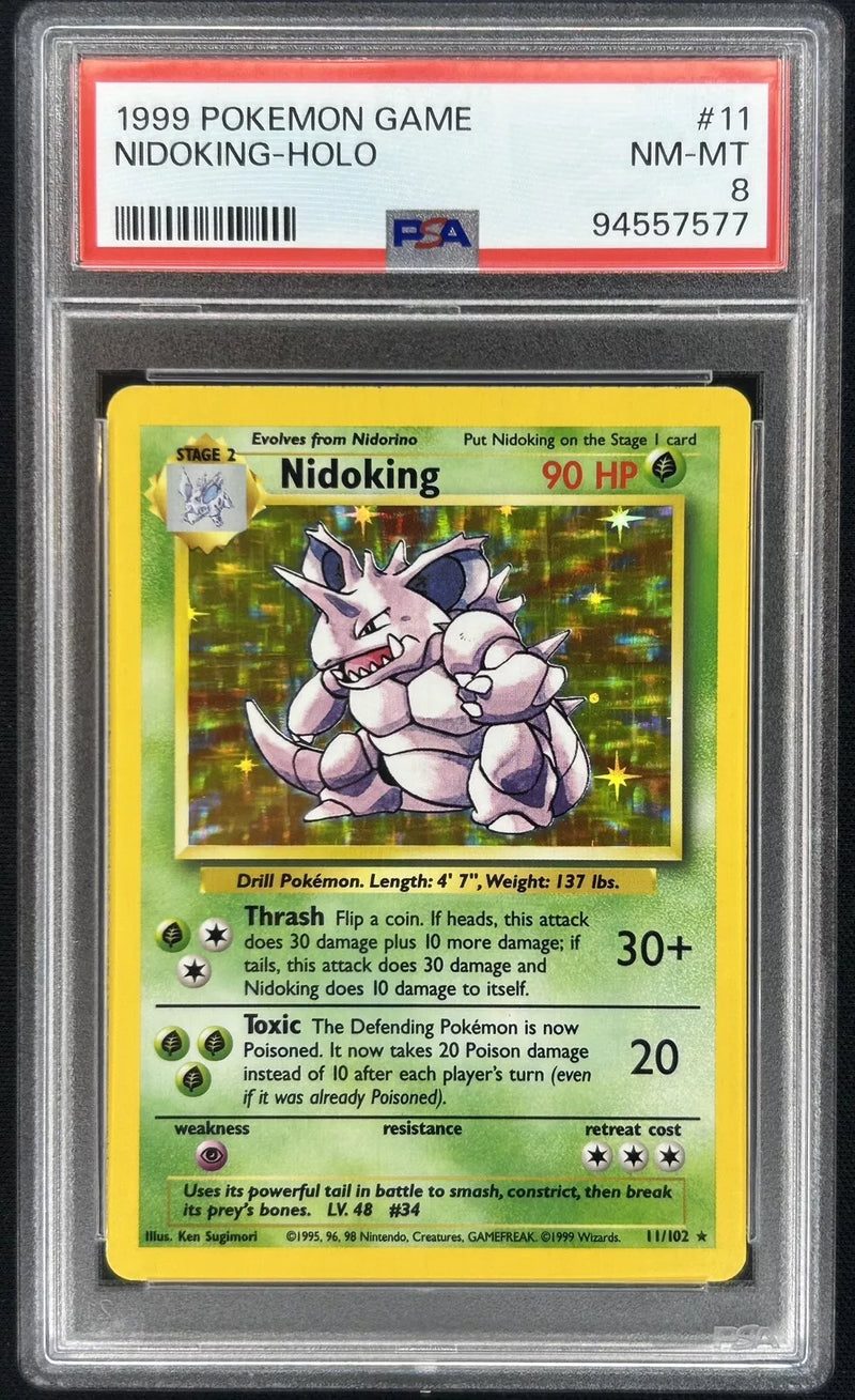 PSA 8 - Pokemon Base Set - Nidoking Holo