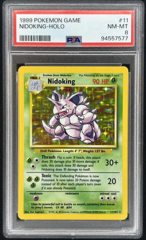 PSA 8 - Pokemon Base Set - Nidoking Holo  #11