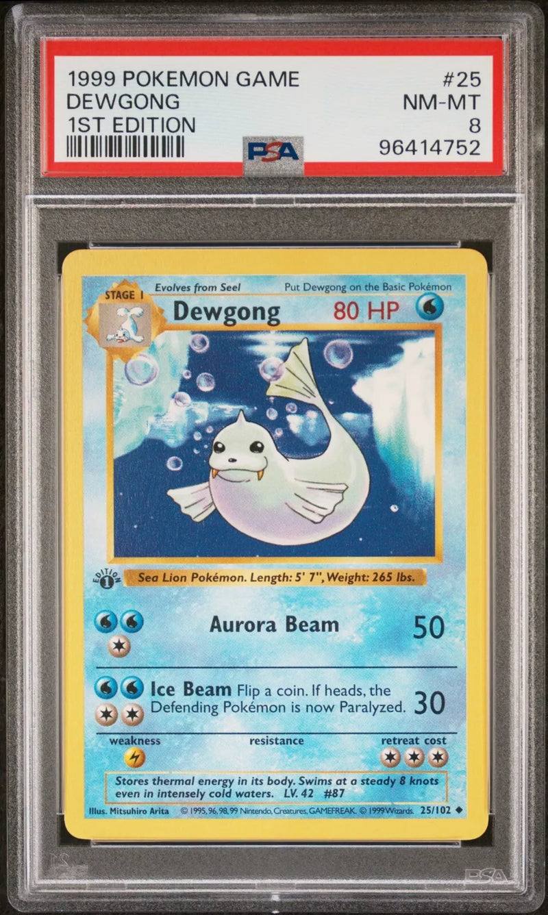 PSA 8 - Base Set - Dewgong Shadowless