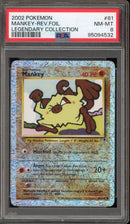 PSA 8 - Legendary Collection - Mankey Reverse Foil