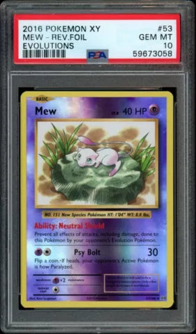 PSA 10 - Evolutions - Mew Reverse Holo Evolutions #53