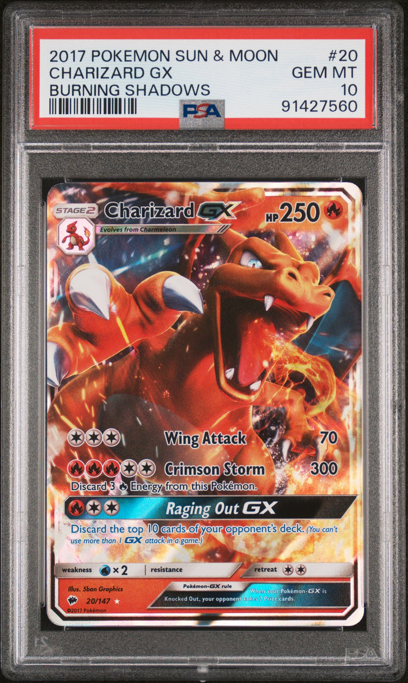 PSA 10 - Burning Shadows - Charizard Gx