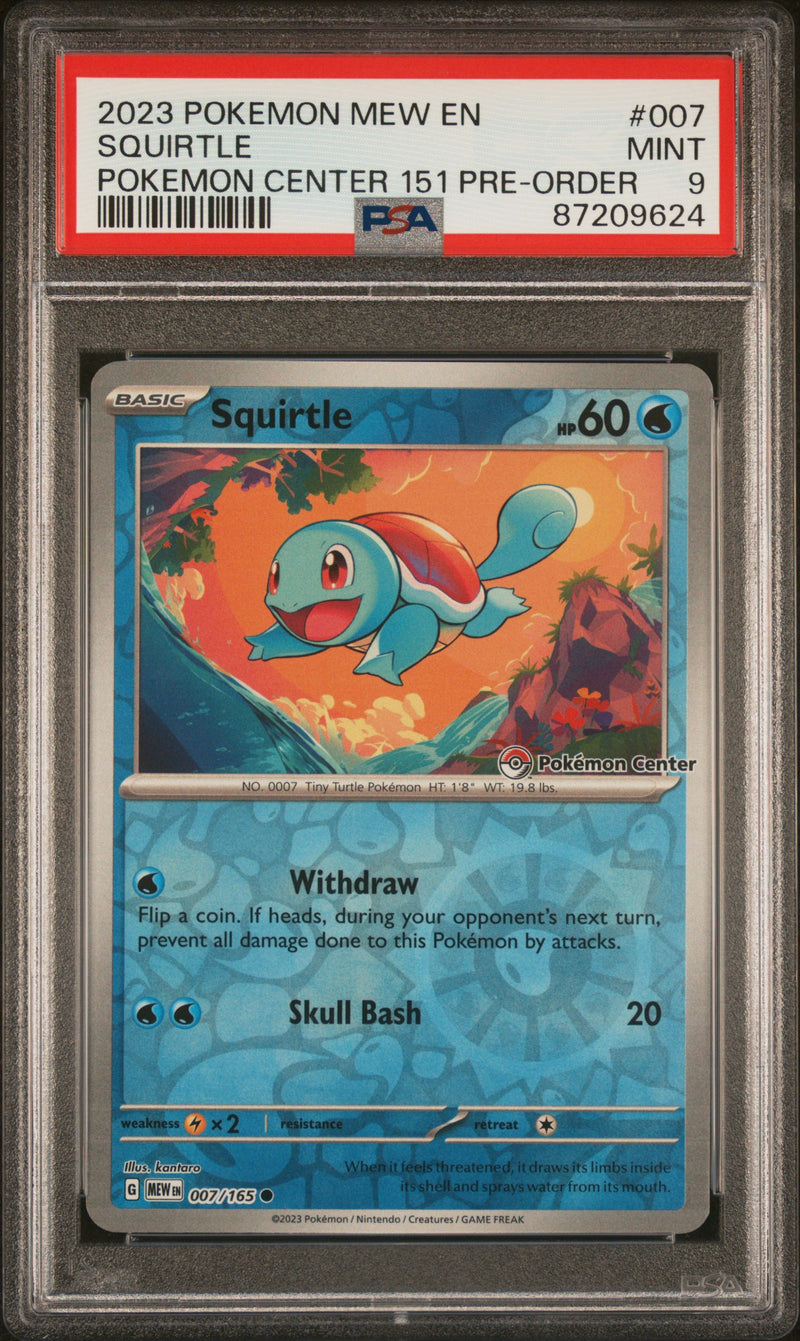 PSA 9 - Pokemon 151 - Squirtle Pokemon Center Pre-Order