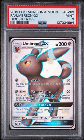 PSA 9 - Hidden Fates - Umbreon GX #SV69