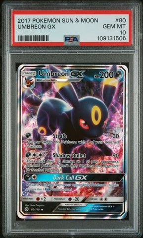 PSA 10 - Sun & Moon - Umbreon EX #80