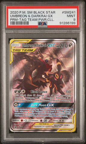 PSA 9 - Black Star Promo - Umbreon & Darkrai GX #SM241