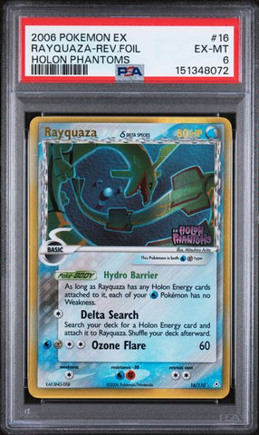 PSA 6 - Holon Phantoms - Rayquaza Reverse Holo (Stamped) #16