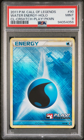 PSA 9 - Play! Pokemon - Water Energy Holo #90