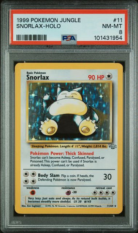 PSA 8 - 1999 Jungle Unlimited - Snorlax Holo #11
