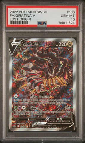 PSA 10 - Lost Origin - Giratina V #186