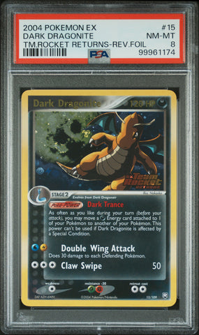 PSA 8 - Team Rocket Returns Reverse Holo (Stamped) 15/109 - Dark Dragonite #15