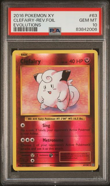 PSA 10 - Evolutions - Clefairy Reverse Foil