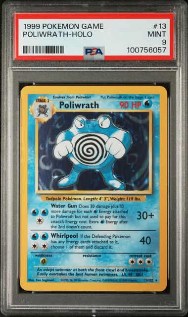 PSA 9 - 1999 Base Set - Poliwrath Holo