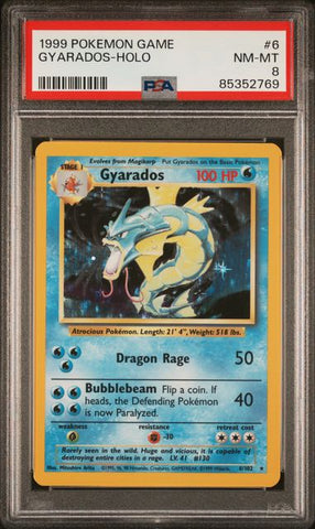 PSA 8 - 1999 Base Set Unlimited - Gyarados Holo #6